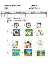 Đề kiểm Cuối năm môn Tiếng Anh Lớp 4 - Trường Tiểu học Quảng Lãng